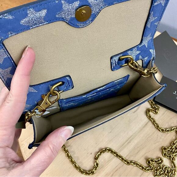 J.Crew Harrison Clutch Convertible Crossbody Bag Stars Glitter 4th of July NWT - Picture 8 of 16